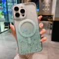 Miniatyrbild 1 av 2: Magsafe Bling Glitter Gradient Stötsäkert genomskinligt anti- case för Iphone 15 Pro Max 15 Ultra green