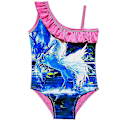 Miniatyrbild 1 av 2: Barn Flickor Unicorn Ruffle Badkläder Strandbaddräkt One Piece Simdräkt Rose Red Blue 3-4 Years