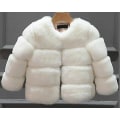 Miniatyrbild 2 av 2: Barn fuskpäls Baby Tjock Parka Girl Warm Coat Jacka Kappa Ytterkläder Barn White 150CM