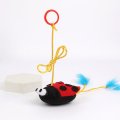 Miniatyrbild 3 av 3: Simulering Djur Kattmynta Kattleksaker Interaktiv Kattpinne Skraprep Rolig fjäder Fågel Kattleksak Självhälsning Tillbehör för hängdörrar ladybug