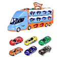 Miniatyrbild 1 av 5: Toddler Lastbilstransportfordon Leksak för 3 år+ pojkar och flickor Blue Random 6 alloy car