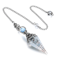 Miniatyrbild 1 av 5: Chakra Crystal Pendel Hexagonal Reiki Healing Crystal Points Ädelsten Dowsing Pendel för spådom Scrying Wicca Aquamarine