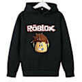Miniatyrbild 1 av 3: Roblox Game Print Hoodie Sweater Set Höst Vinter Långärmad Topp black 140cm