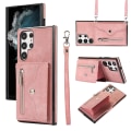 Miniatyrbild 1 av 5: För Samsung Galaxy S22 Ultra 5g Pu-läder+tpu phone case Rfid-blockerande cover med stöd Rose Gold