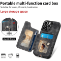 Miniatyrbild 2 av 5: Plånbok Rfid Kreditkortshållare Ring Stativ Phone case För Iphone 15 Pro/15 Pro Max 15 Ultra Med handledsrem Blue iPhone 15 Pro Max