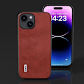 Miniatyrbild 2 av 4: ABEEL Cowhide Texture PU case för iPhone 15 Red