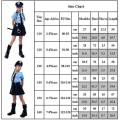 Miniatyrbild 5 av 5: Barn Tjej Halloween Polis Uniform Cosplay Kostym Festival Fest Fancy Dress Outfit 3-4 Years