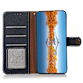 Miniatyrbild 4 av 5: Khazneh för Samsung Galaxy S23 Ultra 5g äkta läder Rfid-blockerande cover Vikbart ställ Fullt case - Svart Blue