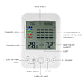 Miniatyrbild 2 av 5: Form Digital hygrometertermometer med form och LCD-skärm Pekskärm inomhustermometer och hygrometer 5-nivåskala White none
