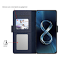 Miniatyrbild 3 av 5: För Asus Rog Phone 5 Spegelfunktion Magnetisk stängning Pu Läder Phone case Folio Flip Stand Korthållare Cover Blue