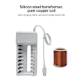 Miniatyrbild 3 av 5: Uppladdningsbar batteriladdare USB utgång 8 platser Snabbladdning Kortslutningsskydd Lämplig för Aaa/aa batteriverktyg null none