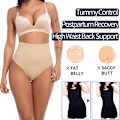 Miniatyrbild 3 av 3: Dam Midja Cincher String Trosa Shaper Hög midja Magkontroll Trosor Bantning Underkläder Butt Lifter Shaping Brief Body Shaper Z L Beige
