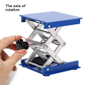 Miniatyrbild 3 av 5: 4-tums aluminiumlegering Laboratoriejack Saxlyftplattform / Vikbar lyftbordsdyna Höjd Forts blue none