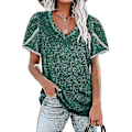 Miniatyrbild 2 av 3: 2023 kortärmad t-shirt för kvinnor Casual lös rund halsad topp Mode som andas sommarkläder Nytt Green M