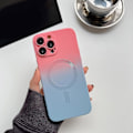 Miniatyrbild 1 av 5: Gradient Color Magsafe- case kompatibelt med Iphone 15 Pro Max, Soft Tpu Slim anti-scratch Shockproof Cover Pink-Blue For iPhone 15 Pro Max