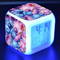 Miniatyrbild 1 av 5: Stitch Anime LED digital väckarklocka för flickor - söt storlek, 8 cm, 3 tum, 7 färger ändras, temperatur, perfekt för flickor sovrum null none