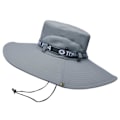 Miniatyrbild 1 av 4: Fiskehatt Andas bomull Polyester Stor brättad solhatt för män Sommar bergsklättring Light Grey