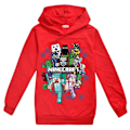 Miniatyrbild 1 av 2: Minecraft Kids Print Hoodie Sweatshirt Casual Långärmad Huvtröja Jumper Toppar För Pojkar Flickor Red 7-8Years