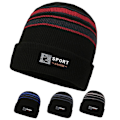 Miniatyrbild 4 av 5: Stripes Ull Stickad Slouchy Beanie Hat Fast Rebound Tyg Vinter Hattar Perfekt semesterpresent till pappa pojkvän Blue