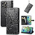 Miniatyrbild 1 av 5: För Iphone 15 Pro Max Mandala Flower Präglat phone case(för Iphone 15 Pro Maxblack) Black For  iPhone 15 Pro Max