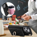 Miniatyrbild 3 av 5: Crossbody Wallet Pu Läder Handväska Handväska Case För Iphone 15 Pro Max Med Ringställ White none