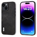 Miniatyrbild 1 av 4: ABEEL Cowhide Texture PU case för iPhone 15 Black