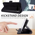 Miniatyrbild 3 av 5: För Samsung Galaxy S10 Plus anti-scratch Litchi Texture Äkta kohud Läder+tpu Telefon Case Black