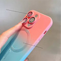 Miniatyrbild 3 av 5: Gradient Color Magsafe- case kompatibelt med Iphone 15 Pro Max, Soft Tpu Slim anti-scratch Shockproof Cover Blue-Red For iPhone 15 Pro Max