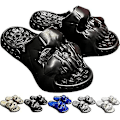 Miniatyrbild 1 av 5: Tofflor Tjockbottna Strandsandaler Par Tofflor Skull Tofflor Enkelband Slides Sommar Black Size 36x37