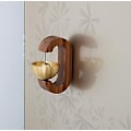 Miniatyrbild 1 av 4: Butiksklocka för dörröppning, magnetiskt fäst trädörrklocka Gyllene dekorativ ingångsdörrklocka med mässingsklocka Dark brown walnut