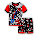 Miniatyrbild 1 av 2: Barn Marvel Dc Superhjältekläder Sommar Kortärmad T-shirt Shorts Pyjamas Set Sovkläder Spiderman B 2-3 Years
