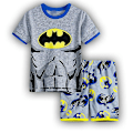 Miniatyrbild 1 av 2: Barn Marvel Dc Superhjältekläder Sommar Kortärmad T-shirt Shorts Pyjamas Set Sovkläder Batman A 3-4 Years