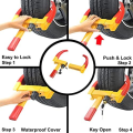 Miniatyrbild 6 av 7: KAYCENTOP Hjulklämlås Universal Säkerhet Däcklås Stöldskydd Låsanordningar Justerbar längd Passar de flesta fordon för släp SUV Båt 1pcs Red\/yellow