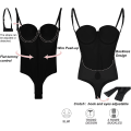 Miniatyrbild 4 av 5: Rygglös Body Shaper för kvinnor Push Up BH Låg rygg String Bodysuit Black S