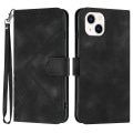 Miniatyrbild 1 av 5: Line Pattern PU case för iPhone 15 Plus Black