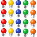 Miniatyrbild 1 av 5: Set med 20 färger LED-lampor B22 bajonettlampor 2w röd, gul, orange null none