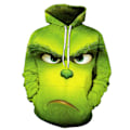 Miniatyrbild 1 av 3: 7-14 år Barn Pojkar Flickor Julfest The Grinch Hood Pullover Sweatshirt Toppar A 13-14Years