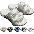 Miniatyrbild 3 av 5: Tofflor Tjockbottna Strandsandaler Par Tofflor Skull Tofflor Enkelband Slides Sommar Beige Size 44x45