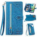 Miniatyrbild 1 av 4: Case För Iphone 13/13 Pro Wallet Telefon Case För Iphone 13 Mini Zipper Wallet Flip Case För Iphone 13 Pro Max blue 13 Pro Max