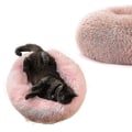 Miniatyrbild 1 av 2: Tvättbar Lugnande Bekväm Donut Style Plysch Katt- eller Hundsäng pink M