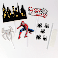 Miniatyrbild 2 av 5: Grattis på födelsedagen Cake Topper Heyteaspider Man Cake Topper Tecknad temafest Tårtdekoration, glitter Grattis på födelsedagen Cake Topper för barn Pojke null none
