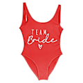 Miniatyrbild 1 av 5: S-3xl Print Team Brud Baddräkt i ett stycke Kvinnor Badkläder Bachelorette Party Baddräkt Sommar Beatchwear Baddräkt red S