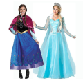 Miniatyrbild 1 av 4: Vuxen Prinsessan Anna Elsa Kostym Jul Cos Fancy Dress Outfit Anna S