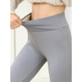 Miniatyrbild 1 av 5: CHRLEISURE Varma vinterleggings Kvinnor håller hög midja Sammet Casual Kvinnor Leggins Tjocka Thermal Leggings Kvinnor light grey XL