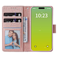 Miniatyrbild 5 av 5: Marble Bronzing Läder Phone case för iPhone 15 Purple
