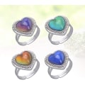 Miniatyrbild 5 av 5: 4st Mood Rings För Ring Flickor Barn Pojkar Bulk Kvinnor- Hjärtform Justerbar Kreativ Mode Mood Ringar Fingerringar Färgbyte Ringar