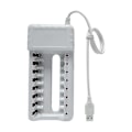 Miniatyrbild 2 av 5: Uppladdningsbar batteriladdare USB utgång 8 platser Snabbladdning Kortslutningsskydd Lämplig för Aaa/aa batteriverktyg null none
