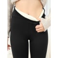 Miniatyrbild 1 av 5: CHRLEISURE Varma vinterleggings Kvinnor håller hög midja Sammet Casual Kvinnor Leggins Tjocka Thermal Leggings Kvinnor Black S