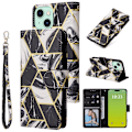 Miniatyrbild 1 av 5: Marble Bronzing Läder Phone case för iPhone 15 Black