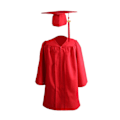 Miniatyrbild 1 av 5: 1 set examensdragklänning med hatt Polyester akademisk klänning för barn Red S